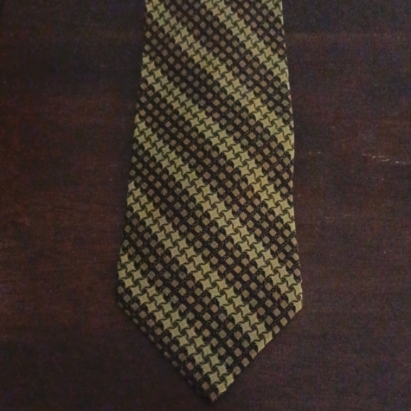 Alcione Other - Alcione Black and Tan Check Silk Necktie